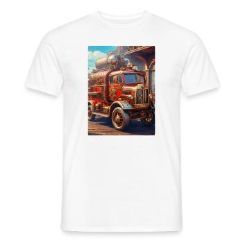 Steampunk Fire Truck 1.4 - Männer T-Shirt - Weiß - Vorne - AI Model Male 178 dark (178cm)