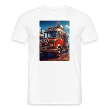 Steampunk Fire Truck 1.20 - Männer T-Shirt - Weiß - Vorne - AI Model Male 178 dark (178cm)