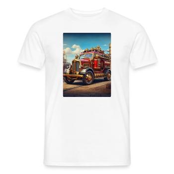 Steampunk Fire Truck 1.24 - Männer T-Shirt - Weiß - Vorne - AI Model Male 178 dark (178cm)