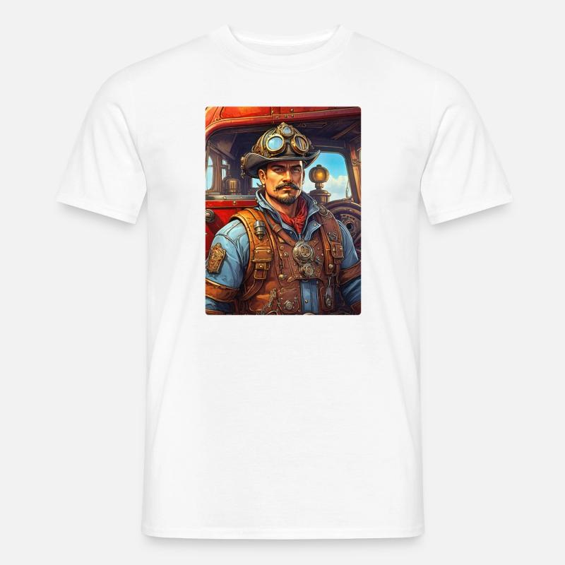 Steampunk Firefighter Man 1.21 - Männer T-Shirt - Weiß