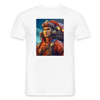 Steampunk Firefighter Man 1.15 - Männer T-Shirt - Weiß - Vorne - AI Model Male 178 dark (178cm)