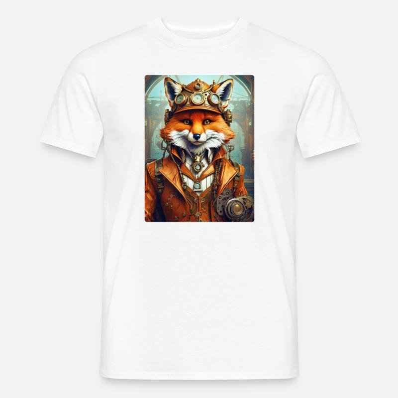Steampunk Firefighter Fox 1.1 - Men’s T-shirt - white