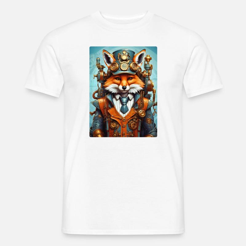 Steampunk Pompier Fox 1.7 - T-shirt homme - blanc