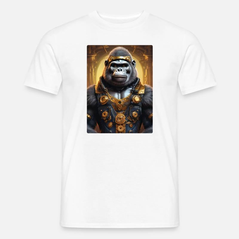 Steampunk Gorilla 1.5 - Männer T-Shirt - Weiß