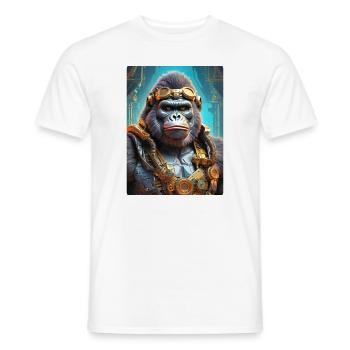 Gorille steampunk 1.13 - T-shirt homme - blanc - Devant - AI Model Male 178 dark (178cm)