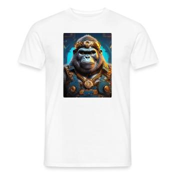 Gorille steampunk 1.4 - T-shirt homme - blanc - Devant - AI Model Male 178 dark (178cm)