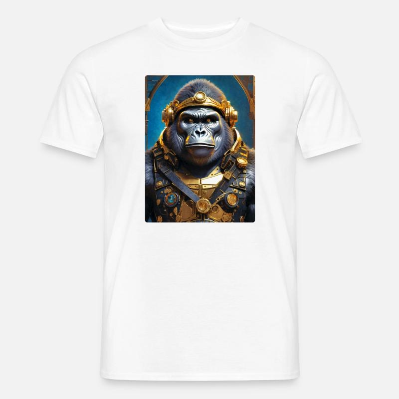 Steampunk Gorilla 1.12 - Männer T-Shirt - Weiß