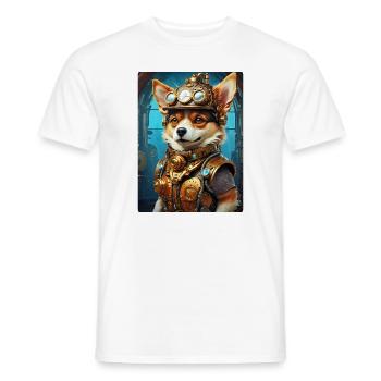 Steampunk Hund 1.16 - Männer T-Shirt - Weiß - Vorne - AI Model Male 178 dark (178cm)