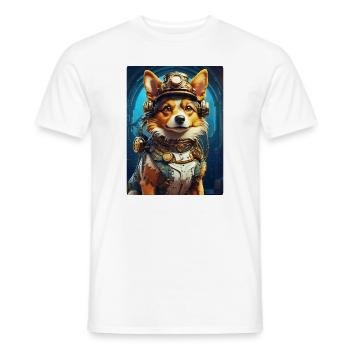 Steampunk Hund 1.13 - Männer T-Shirt - Weiß - Vorne - AI Model Male 178 dark (178cm)