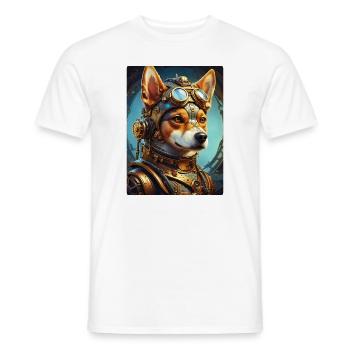 Chien Steampunk 1.10 - T-shirt homme - blanc - Devant - AI Model Male 178 dark (178cm)