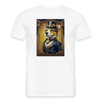 Steampunk Dog 1.11 - Men's T-Shirt - white - Front - AI Model Male 178 dark (178cm)