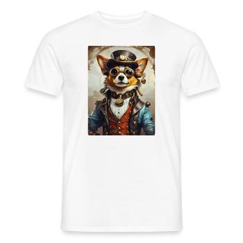 Steampunk Dog 1.9 - Men's T-Shirt - white - Front - AI Model Male 178 dark (178cm)