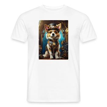 Steampunk Hund 1.14 - Männer T-Shirt - Weiß - Vorne - AI Model Male 178 dark (178cm)