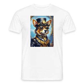 Steampunk Dog 1.19 - Men's T-Shirt - white - Front - AI Model Male 178 dark (178cm)