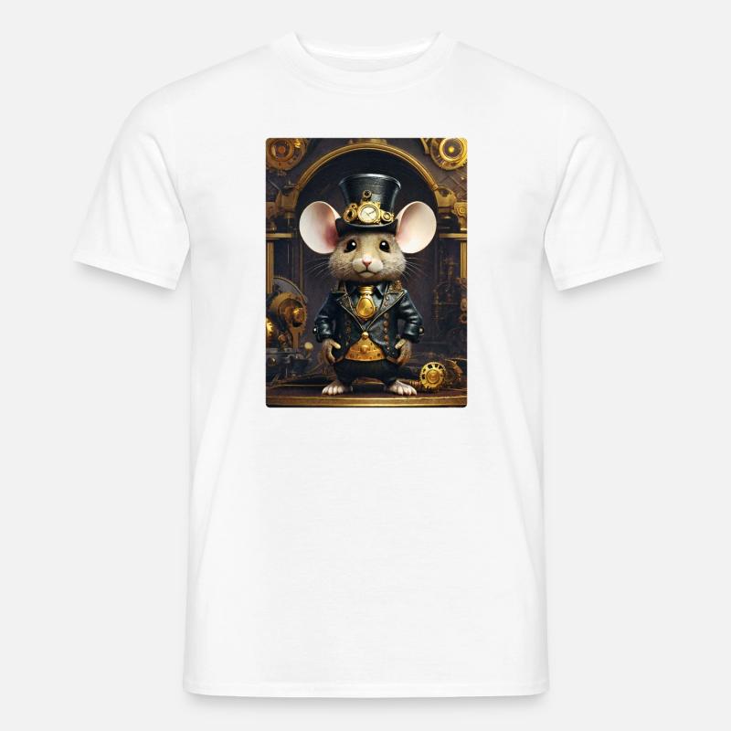 Steampunk Maus 1.7 - Männer T-Shirt - Weiß