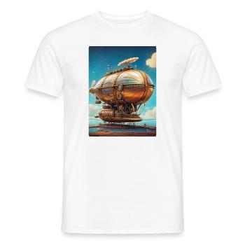 Steampunk Airship 1.8 - Men's T-Shirt - white - Front - AI Model Male 178 dark (178cm)