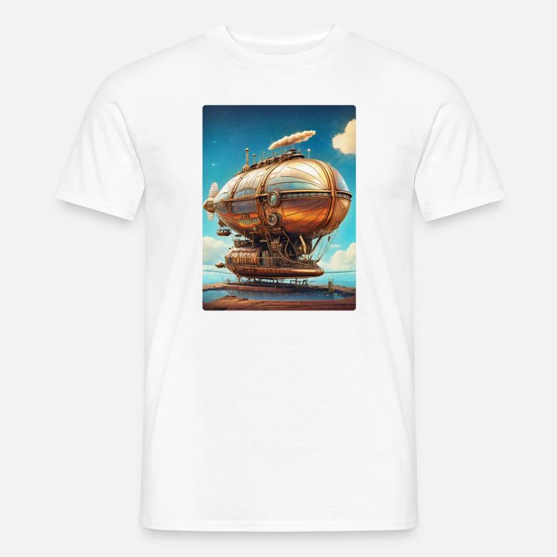 Steampunk Luftschiff 1.8 - Männer T-Shirt - Weiß