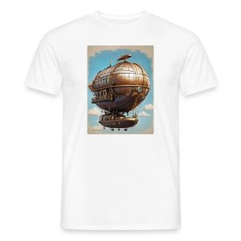 Steampunk Airship 1.6 - Men's T-Shirt - white - Front - AI Model Male 178 dark (178cm)