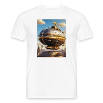 Steampunk Luftschiff 1.11 - Männer T-Shirt - Weiß - Vorne - AI Model Male 178 dark (178cm)
