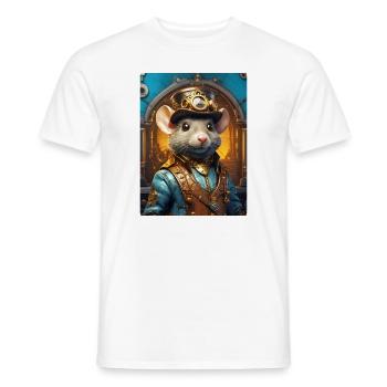 Rat Steampunk 1.13 - T-shirt homme - blanc - Devant - AI Model Male 178 dark (178cm)