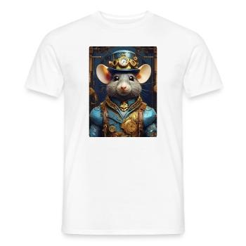 Rat Steampunk 1.16 - T-shirt homme - blanc - Devant - AI Model Male 178 dark (178cm)