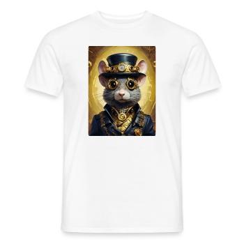 Rat Steampunk 1.14 - T-shirt homme - blanc - Devant - AI Model Male 178 dark (178cm)