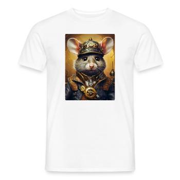 Steampunk Ratte 1.18 - Männer T-Shirt - Weiß - Vorne - AI Model Male 178 dark (178cm)