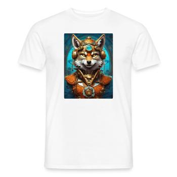 Steampunk Wolf 1.18 - Männer T-Shirt - Weiß - Vorne - AI Model Male 178 dark (178cm)
