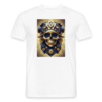 Steampunk Skull 1.8 - Men's T-Shirt - white - Front - AI Model Male 178 dark (178cm)