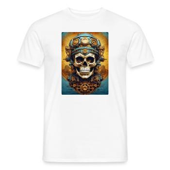 Steampunk Skull 1.14 - Men's T-Shirt - white - Front - AI Model Male 178 dark (178cm)