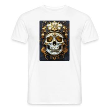 Steampunk Skull 1.13 - Men's T-Shirt - white - Front - AI Model Male 178 dark (178cm)