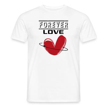 Liebe Forever I Love You Herz Hearts Wahre Liebe - Männer T-Shirt - Weiß - Vorne - AI Model Male 178 dark (178cm)