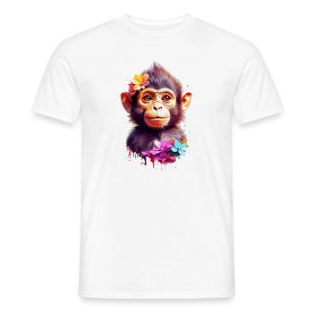Monkey Monkey V1 24 11 - Men's T-Shirt - white - Front - AI Model Male 178 dark (178cm)