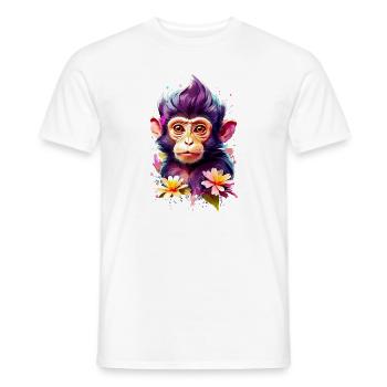 Affe Monkey V1 24 19 - Männer T-Shirt - Weiß - Vorne - AI Model Male 178 dark (178cm)