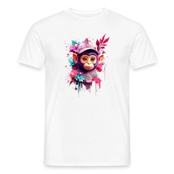 Singe Singe V1 24 12 - T-shirt homme - blanc - Devant - AI Model Male 178 dark (178cm)
