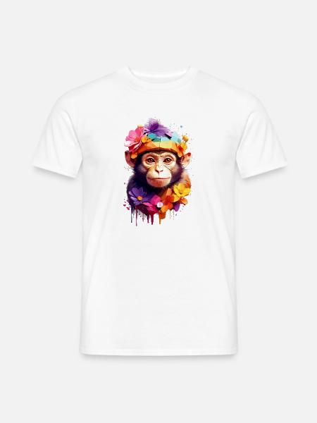Affe Monkey V1 24 20 - Männer T-Shirt - Weiß