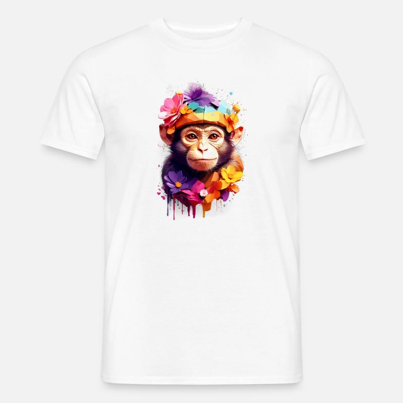 Affe Monkey V1 24 20 - Männer T-Shirt - Weiß