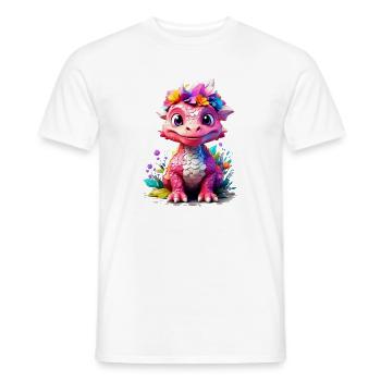 Dino Dinosaurier V1 24 09 - Männer T-Shirt - Weiß - Vorne - AI Model Male 178 dark (178cm)