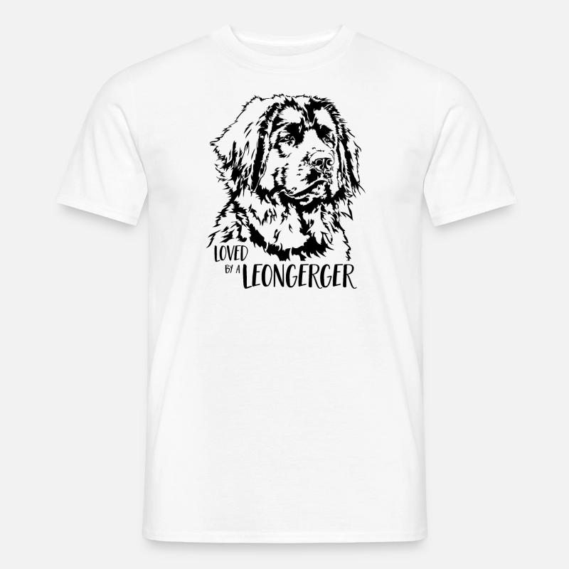 Loved by a Leonberger Hundespruch Hunde Wilsigns - Männer T-Shirt - Weiß