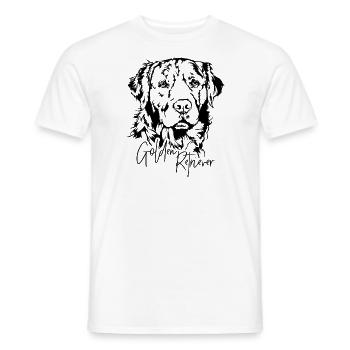 Golden Retriever Portrait Chien Chiens Wilsigns - T-shirt homme - blanc - Devant - AI Model Male 178 dark (178cm)