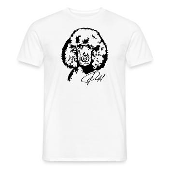 Pudel Portrait Hundeportrait Hund Hunde Wilsigns - Männer T-Shirt - Weiß - Vorne - AI Model Male 178 dark (178cm)