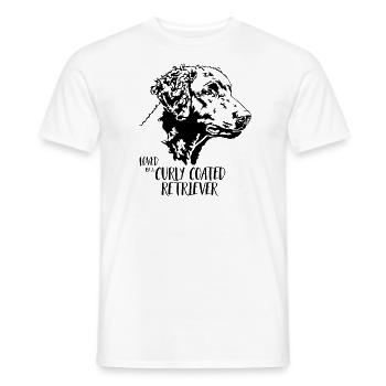Aimé par un chien Retriever à poil bouclé Wilsigns - T-shirt homme - blanc - Devant - AI Model Male 178 dark (178cm)
