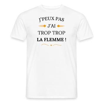 I can't I'm too lazy - Men's T-Shirt - white - Front - AI Model Male 178 dark (178cm)