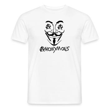 Anarchie-Logo Anonym2 Maske Maske - Männer T-Shirt - Weiß - Vorne - AI Model Male 178 dark (178cm)