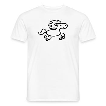 Cheval saute - ligne - T-shirt homme - blanc - Devant - AI Model Male 178 dark (178cm)
