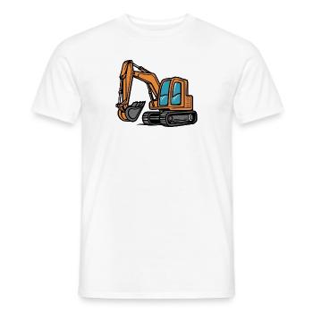 Yellow Excavator - Men's T-Shirt - white - Front - AI Model Male 178 dark (178cm)