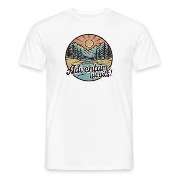 L’aventure vous attend - T-shirt homme - blanc - Devant - AI Model Male 178 dark (178cm)