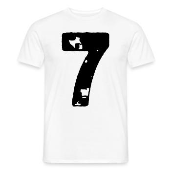 7 Maillot numéro - T-shirt homme - blanc - Devant - AI Model Male 178 dark (178cm)