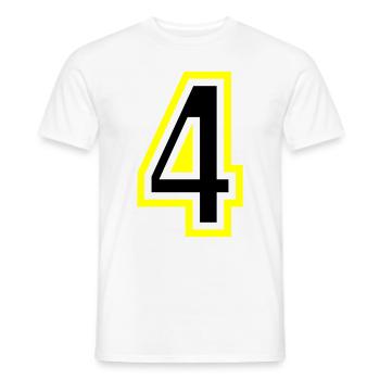 4 Zahl College - Männer T-Shirt - Weiß - Vorne - AI Model Male 178 dark (178cm)