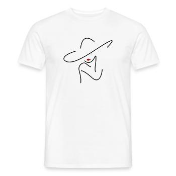 Abstrait Elégant Dame Gracieuse Beauté Femme Chic - T-shirt homme - blanc - Devant - AI Model Male 178 dark (178cm)